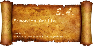 Simonics Atilla névjegykártya